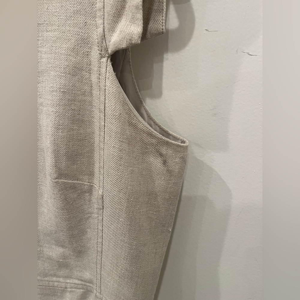 J. Crew Linen Size 6 Beige Resume Dress Career Work Minimalist - Picture 4 of 9
